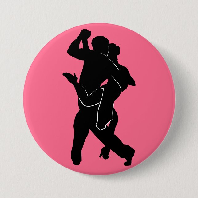 Tango Dancer Rosa Button - Ditt Färg Knapp (Framsida)
