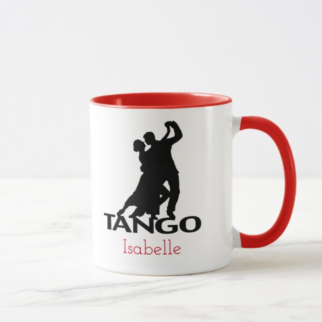 Tango Dancers Ballroom Silhouette Personlig Mugg (Höger)