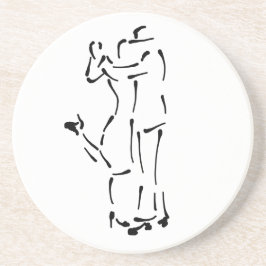Tango Dancers Bläck-penseldesign Underlägg