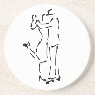 Tango Dancers Bläck-penseldesign Underlägg
