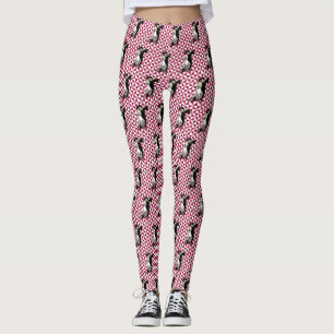 Tango Dancers Burgundy och White Geometric Leggings