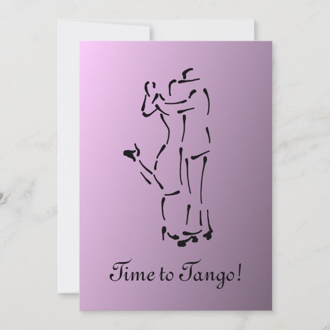 Tango Dancers med Anpassade Slogan Inbjudningar (Framsida)