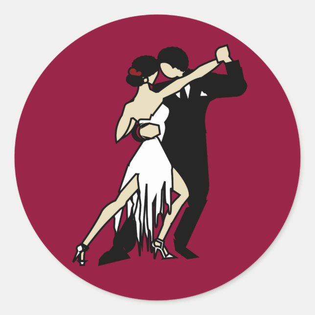 Tango Dancers Runt Klistermärke (Framsida)