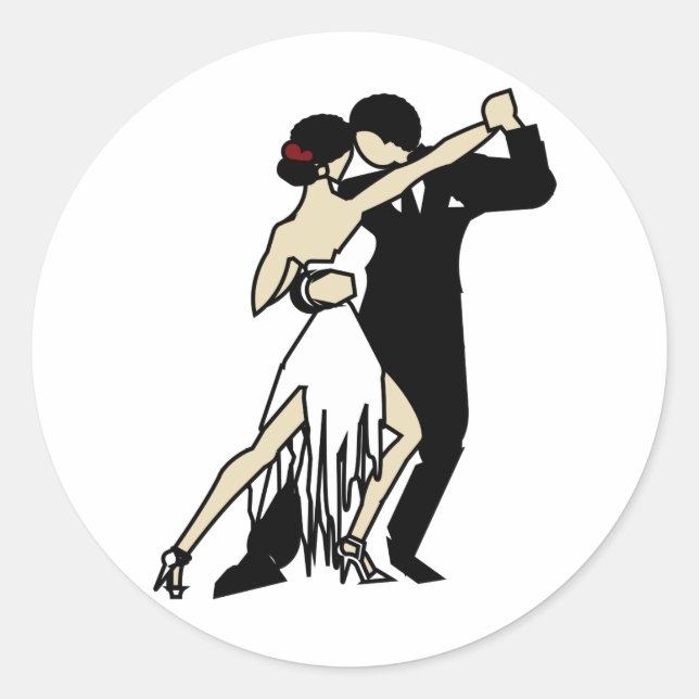 Tango Dancers Runt Klistermärke (Framsida)