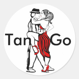 Tango Dancers Runt Klistermärke
