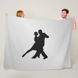 Tango Dancers Silhouette 2 Silver Fleecefilt