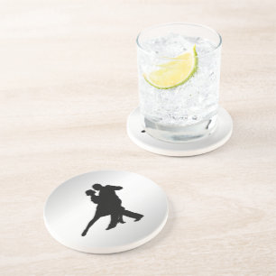 Tango Dancers Silhouette 2 Silver Underlägg