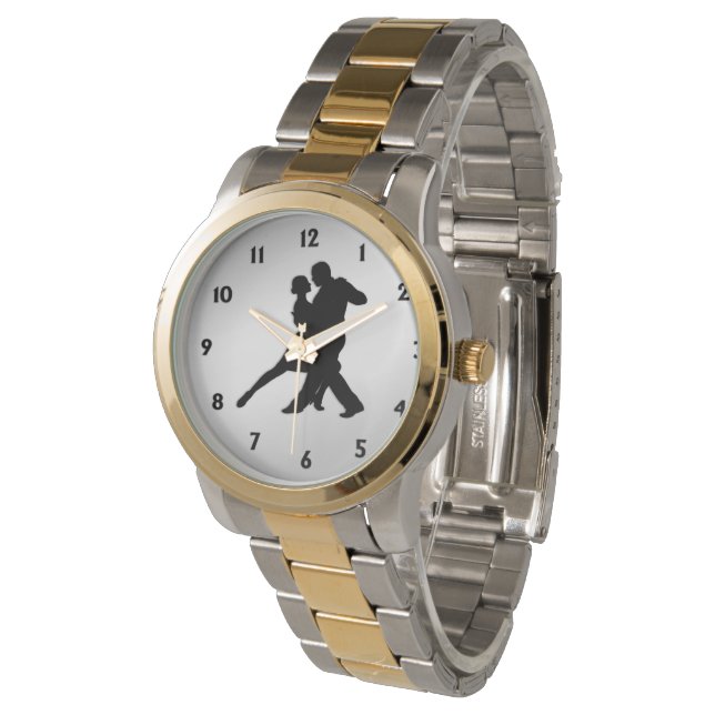 Tango Dancers Silhouette Armbandsur (Vinklad)