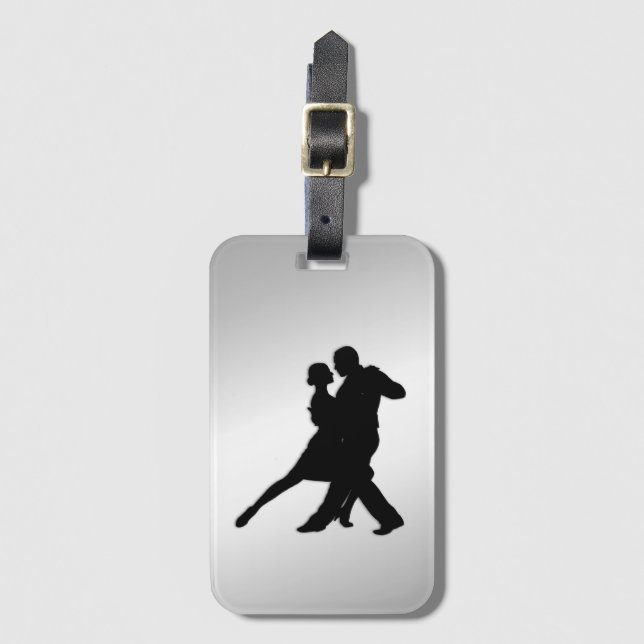 Tango Dancers Silhouette Bagagebricka (Framsida vertikal)