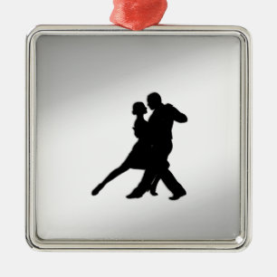 Tango Dancers Silhouette Julgransprydnad Metall