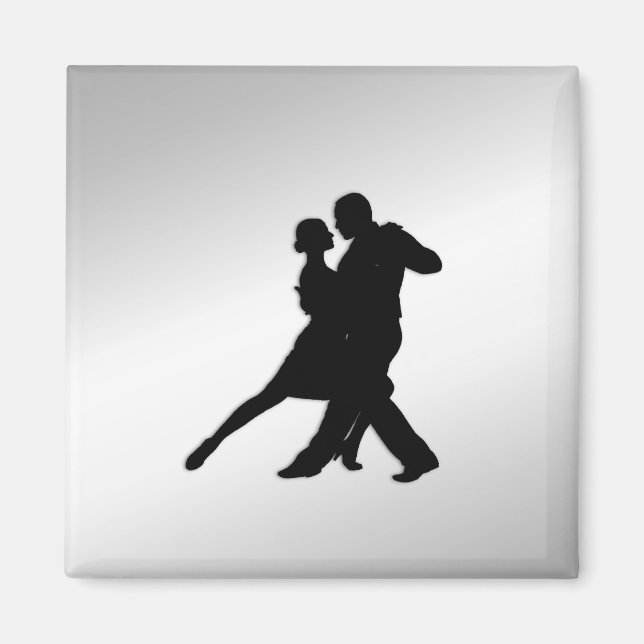Tango Dancers Silhouette Magnet (Framsidan)