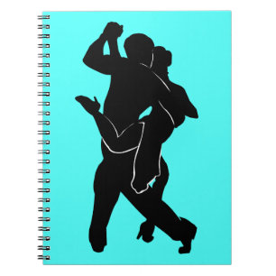 Tango Dancers Teal Notebook Anteckningsbok