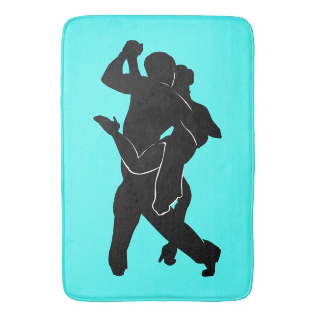 Tango Dancers Turcouise Bath Mat - Välj Färg Badrumsmatta (Framsidan (Vertikal))