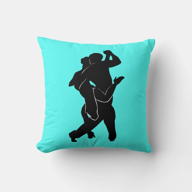 Tango Dancers Turcouise Dekorativ kudde Välj Färg (Framsida)
