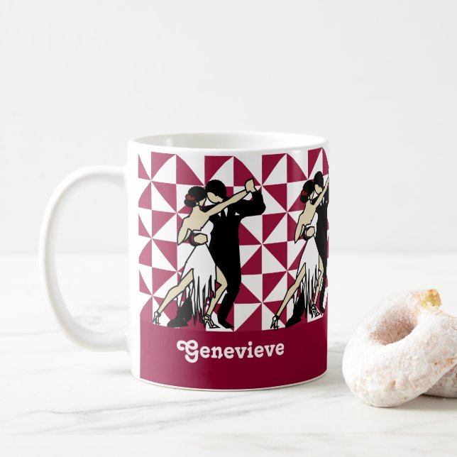Tango-dansare för geometrisk Vintage Kaffemugg (Med munk)