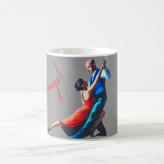 Tango-dansare - handmålad  kaffemugg (Center)