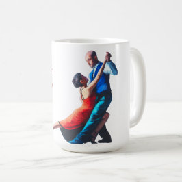 Tango-dansare - handmålning  kaffemugg