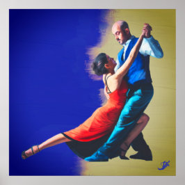 Tango-dansare - handmålning poster