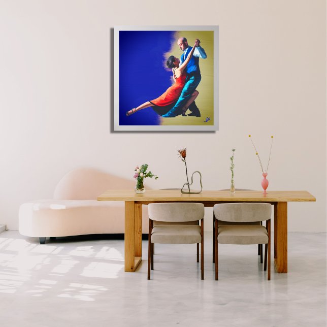 Tango-dansare - handmålning poster (With an additional frame)
