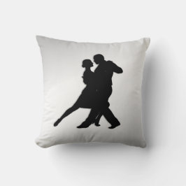 Tango-dansare Silhuett 2 Silver Kudde