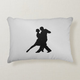 Tango-dansare Silhuett 2 Silver Prydnadskudde
