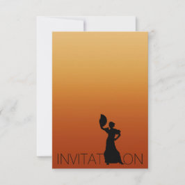 Tango Flamenco Latin Dance Party Brown Ombre Inbjudningar