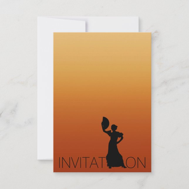 Tango Flamenco Latin Dance Party Brown Ombre Inbjudningar (Framsida)