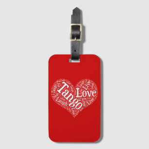 Tango Kärlek Live and Laugh Red Heart Ord Art Bagagebricka
