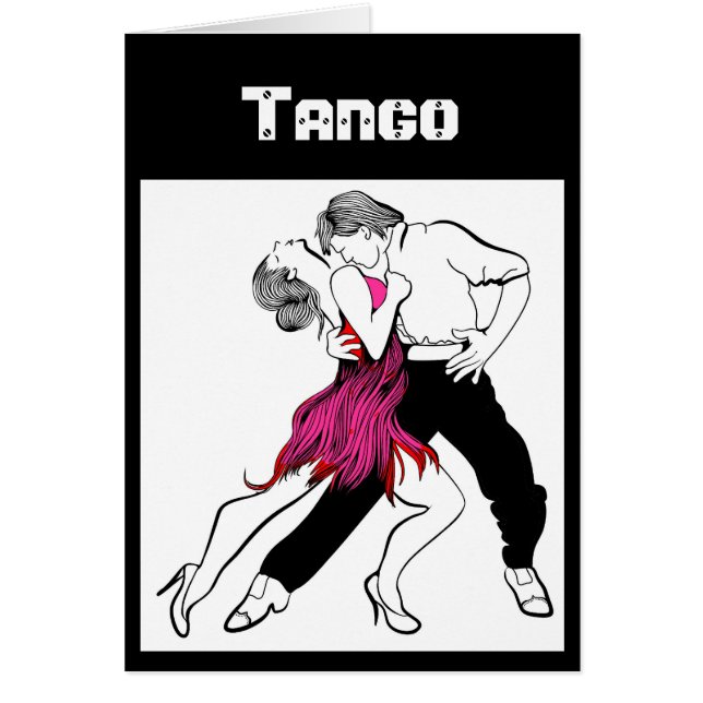 Tango kopplar ihop hälsningskort (Framsidan)
