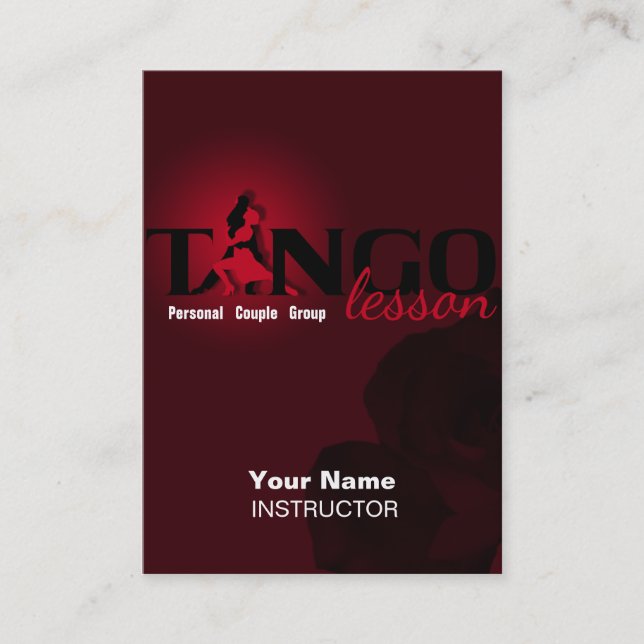 Tango Lesson - Business, Schedule-, Profilkort Visitkort (Framsida)