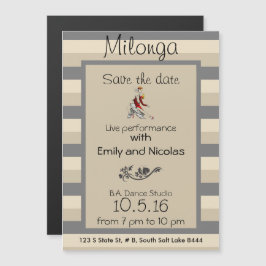 Tango Milonga Live Performance Magnetisk Inbjudningskort