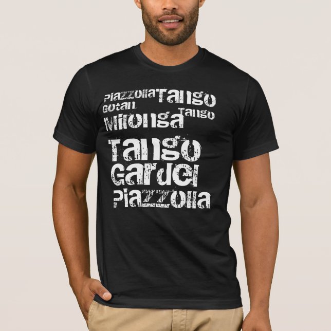 Tango Milonga och Piazzolla Tee Shirt (Framsida)