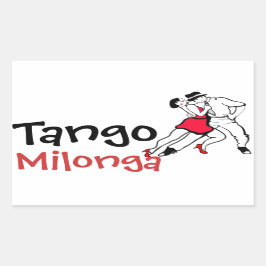 Tango Milonga Rektangulärt Klistermärke