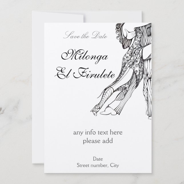 Tango Milonga Spara datumet (Framsida)