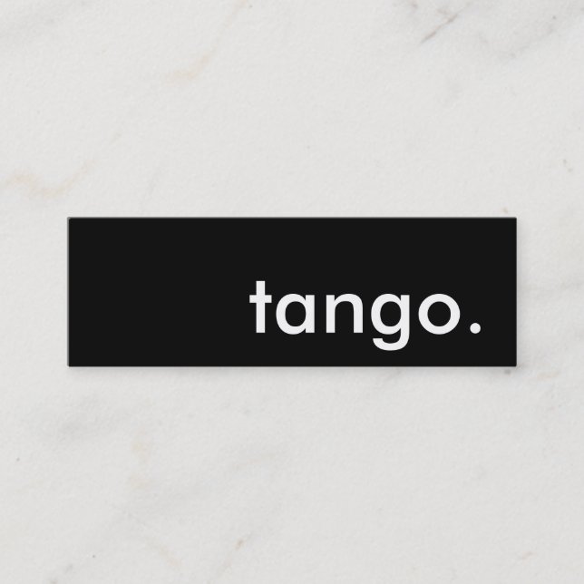 tango. mini visitkort (Framsida)