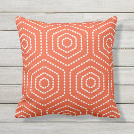 Tango Orange Geometric Mönster Exdoor Pillows Utomhuskudde