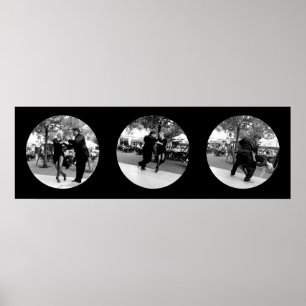 Tango på Plaza in Buenos Aires - Black & White Poster