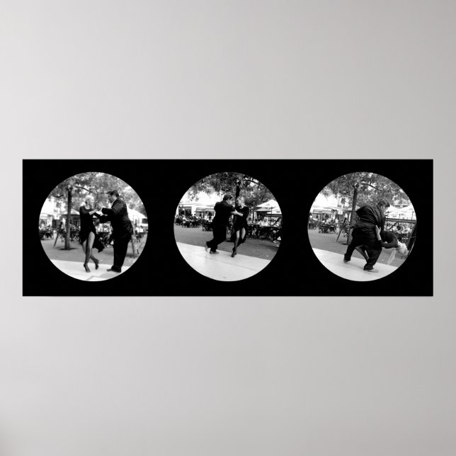 Tango på Plaza in Buenos Aires - Black & White Poster (Framsidan)