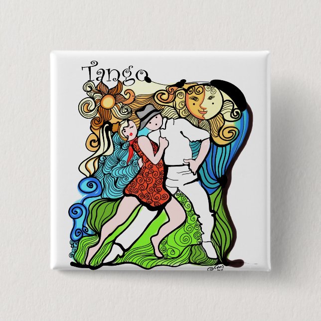 Tangodans - två lite Tangueros Knapp (Framsida)