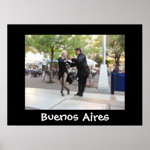 Tangodansare i plazaen Dorrego Poster
