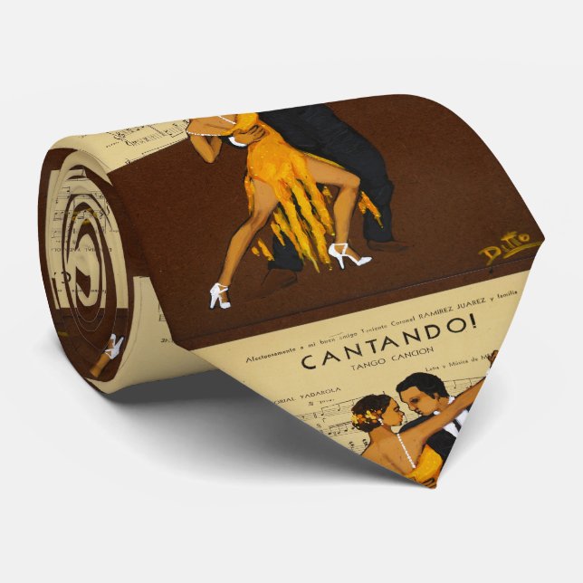 Tangodansare kopplar ihop vintage affischslipsen slips (Rullad)