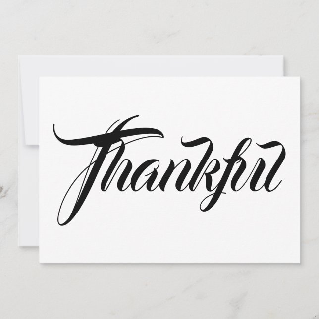 Tangört svartvitt thanksgiving för kalligrafi (Framsida)
