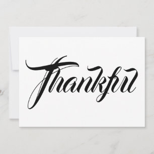 Tangört svartvitt thanksgiving för kalligrafi