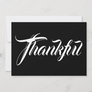 Tangört svartvitt thanksgiving för kalligrafi