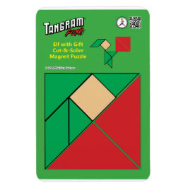 Tangram jul Elf Magnet - Elf med nuvarande läge