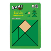 Tangram jul Elf Magnet-Sitta vid Träd