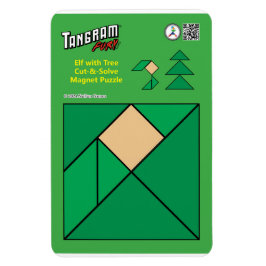 Tangram jul Elf Magnet-Sitta vid Träd Magnet