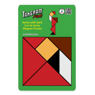 Tangram-julgranarna - Santa & Sack of Leksak Magnet