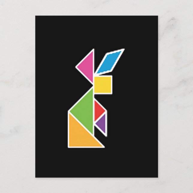 tangram kanin coelho vykort (Framsida)