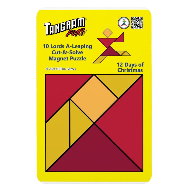 Tangram Magnet Puzzle - 10 Lords A-Leaping (Vertikal)